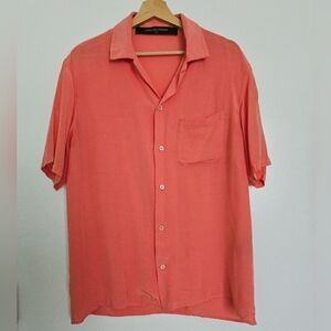 Garçons Infidèles Paris Short Sleeve Men’s Shirt Pink Casual Pocket Viscose Sz S